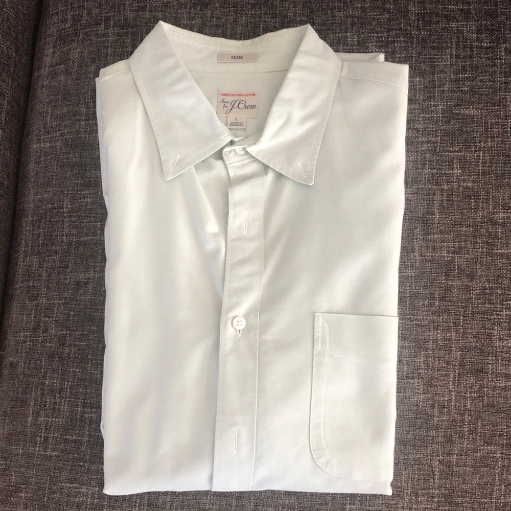 Green Men's Slim Fit American Pima Cotton Oxford
